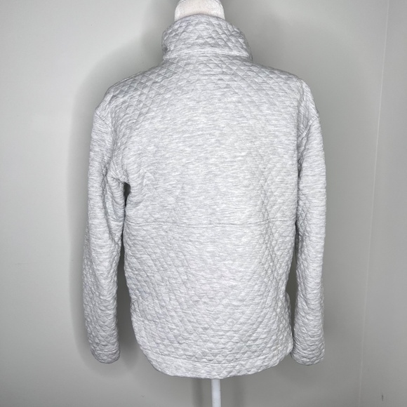 Marine Layer Corbet Quilted Funnel Neck Pullover Sweater Gray Blue S - Picture 3 of 5
